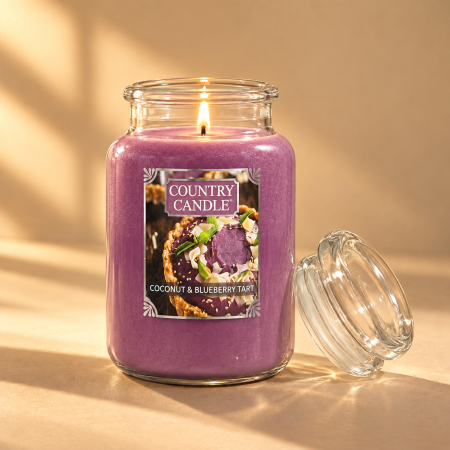 شمعة عطرية Country Candle – Coconut & Blueberry Tart